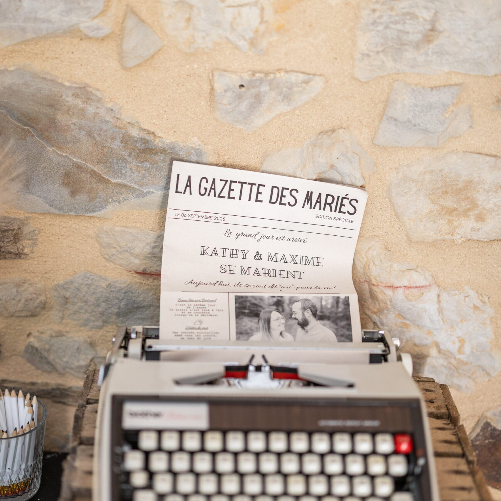 machine a écrire gazette des mariés