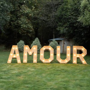 lettres géantes LED amour en bois