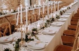 bougie chandelier or centre de table mariage thème hiver